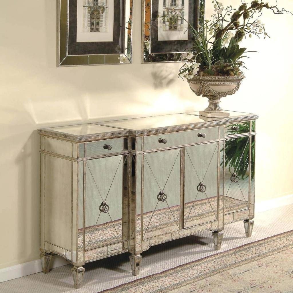 Sideboards: Amusing Mirrored Sideboard Buffet Mirrored Credenza Pertaining To Mirrored Sideboards (View 7 of 20)