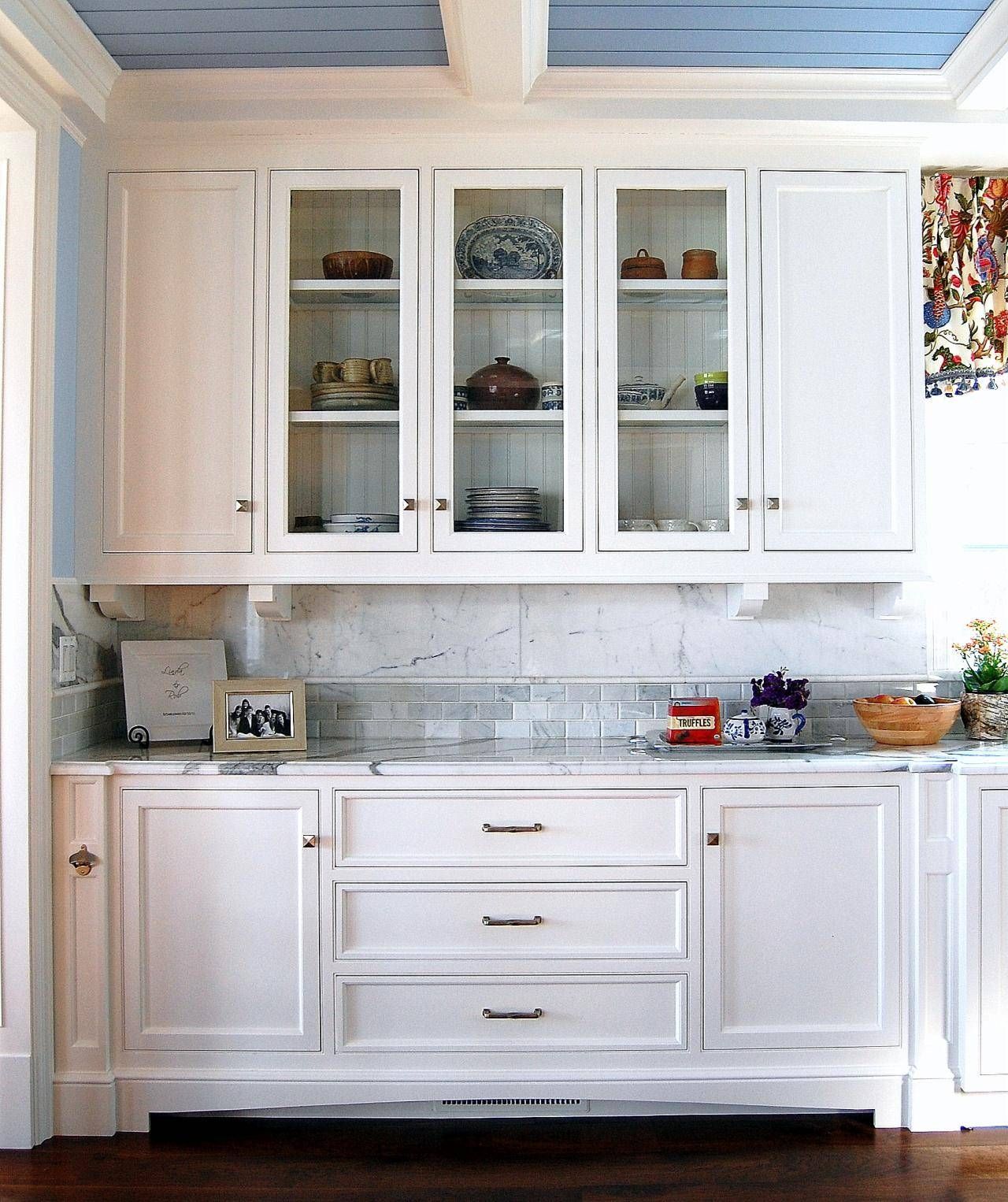 Sideboards. Astounding White Hutch With Glass Doors: White Hutch With Regard To Glass Sideboards (Photo 13 of 20)