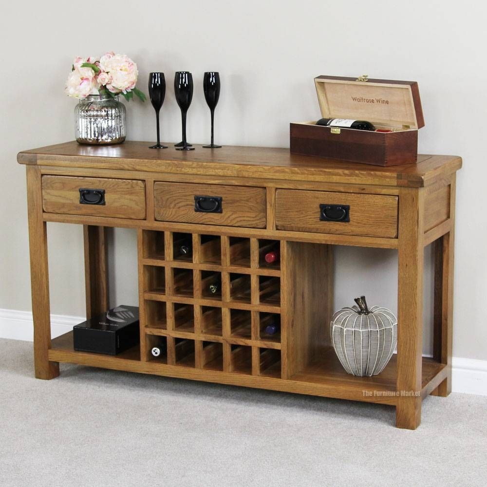 Sideboards. Inspiring Buffet With Wine Storage: Buffet With Wine With Regard To Oak Sideboard With Wine Rack (Photo 5 of 20)