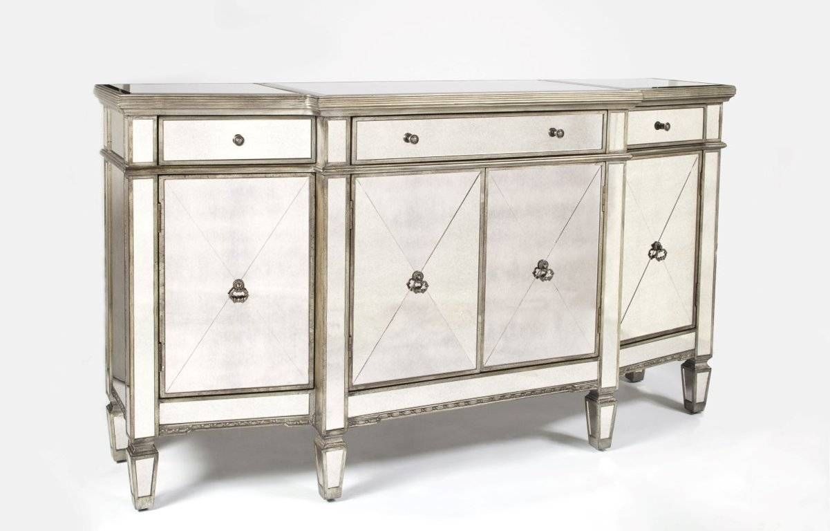 Sideboards. Inspiring Mirrored Buffet Console Table: Mirrored Throughout Mirrored Sideboard (Photo 17 of 20)