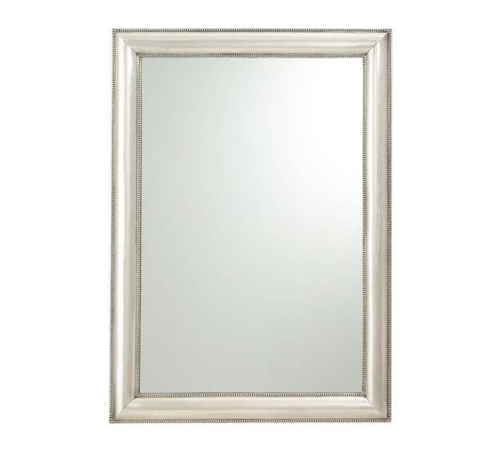 Silver Beaded Mirror | Pottery Barn Intended For Rectangular Silver Mirrors (Photo 29 of 30)