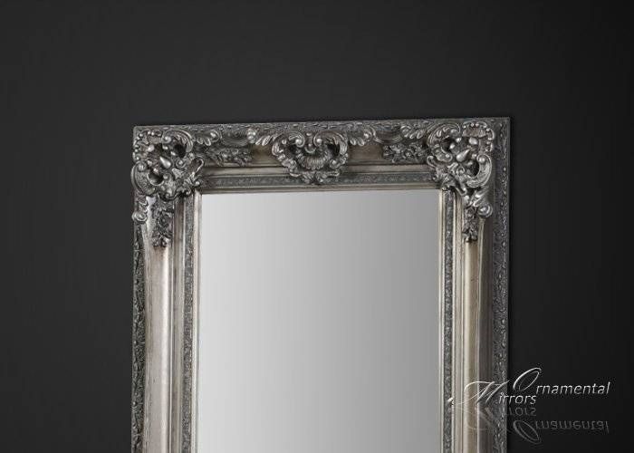 Silver Framed Full Length Mirror With Regard To Silver Long Mirrors (Photo 2 of 30)