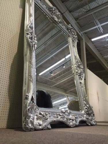 Silver Gothic Ornate Baroque Rococo Salon Boutique Statement Floor With Regard To Rococo Floor Mirrors (View 9 of 30)