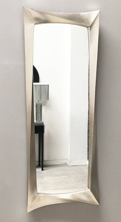 Silver Long Wall Mirror Ceret 168 X 64cm Silver Long Wall For Silver Long Mirrors (Photo 19 of 30)
