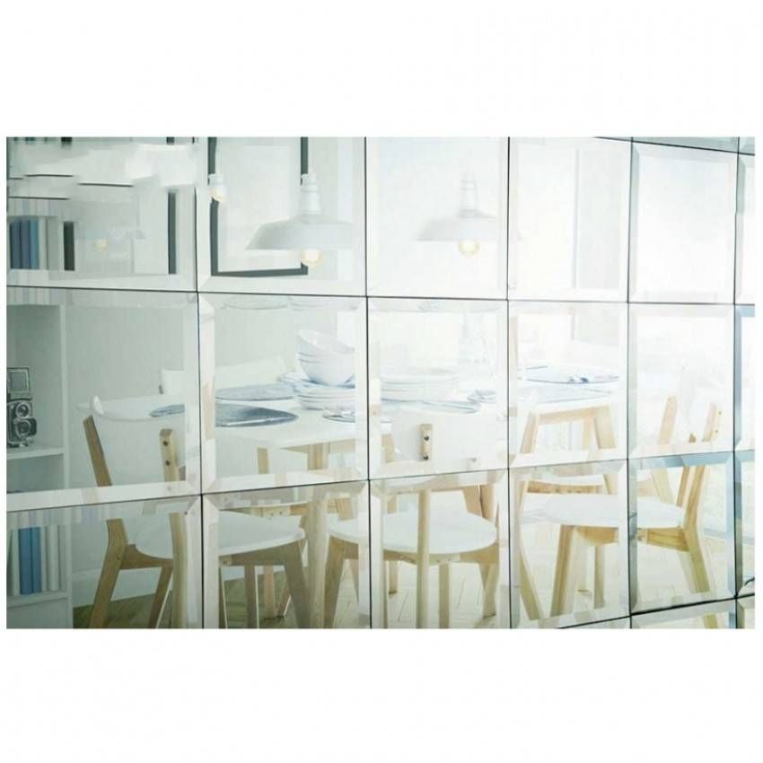 Silver Mirror Bevel Edge Mirror Wall Tiles 30cm X 30cm Inside Large Glass Bevelled Wall Mirrors (View 7 of 20)