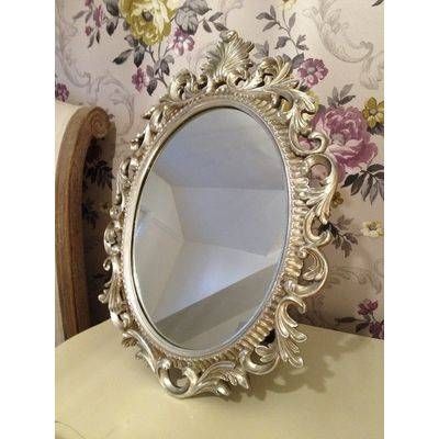 Silver Oval Napoli Dressing Table Mirror – Ayers And Graces Intended For Ornate Dressing Table Mirrors (View 7 of 20)