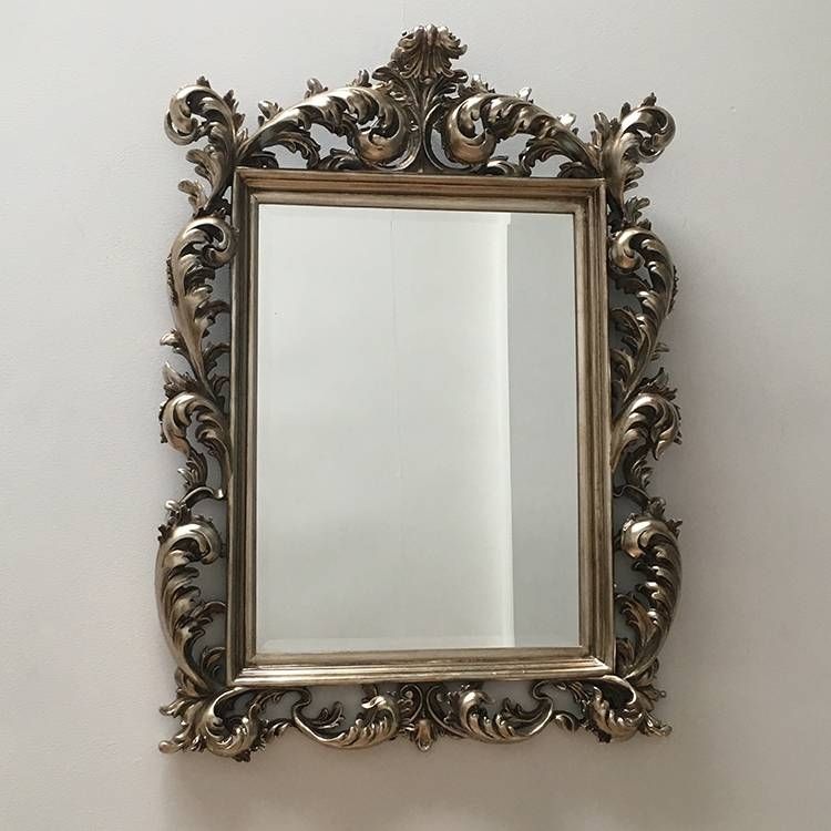 Silver Rococo Mirror 120 X 88cm | Exclusive Mirrors Intended For Roccoco Mirrors (View 11 of 15)