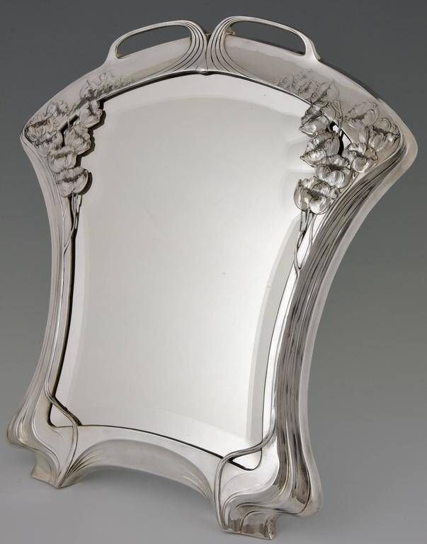 Silvered Art Nouveau Mirrororivit Beveled Glass, Germany 1904 Regarding Art Nouveau Mirrors (Photo 19 of 20)