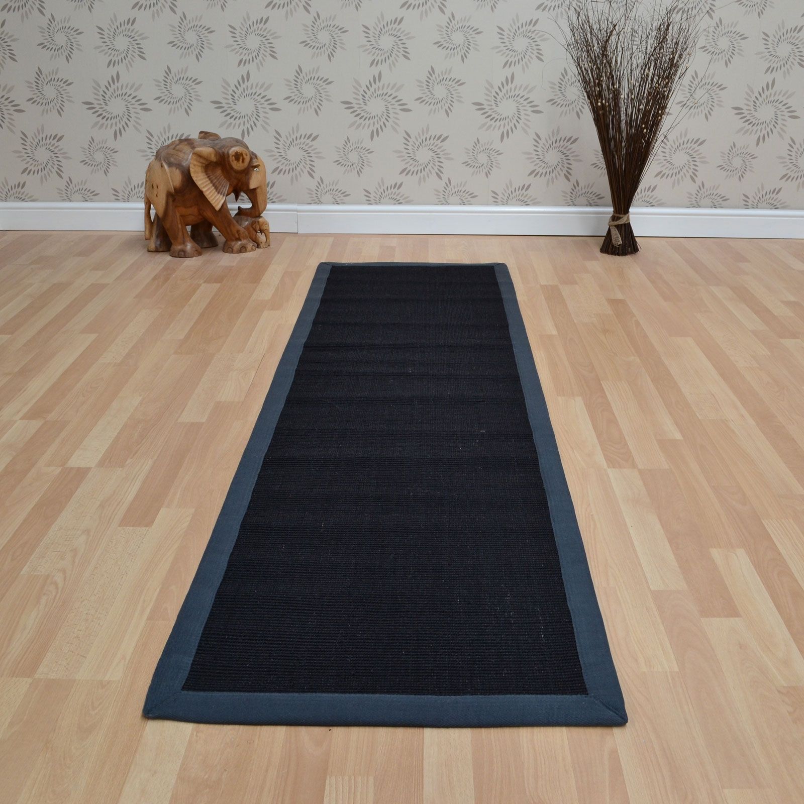 Sisal Hallway Runners In Black Grey Free Uk Delivery The Rug For Hallway Runners Black And Grey (View 1 of 20)