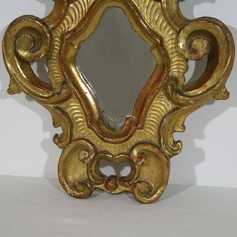 Small 18th Century, Italian Giltwood Baroque Mirror At 1stdibs Inside Small Baroque Mirrors (Photo 17 of 20)