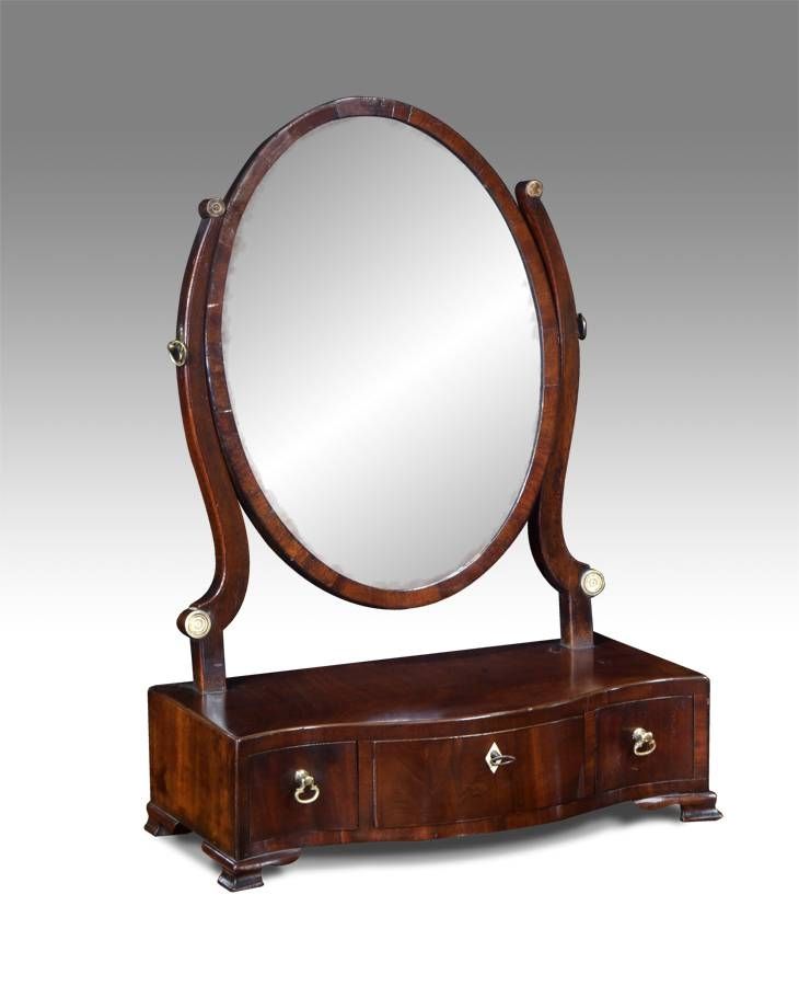 Small Antique Dressing Table Mirror, Georgian Toilet Mirror Throughout Antique Small Mirrors (View 8 of 20)