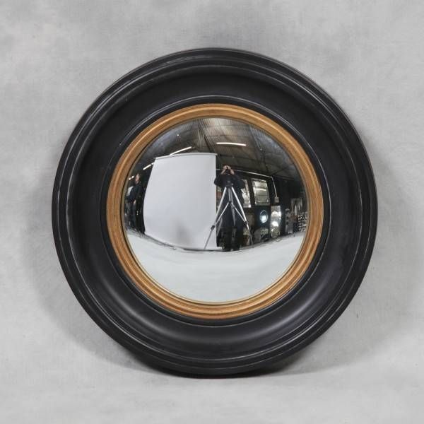Small Round Antique Black 'fish Eye' Convex Mirror – Decorum Designs For Small Convex Mirrors (View 3 of 20)