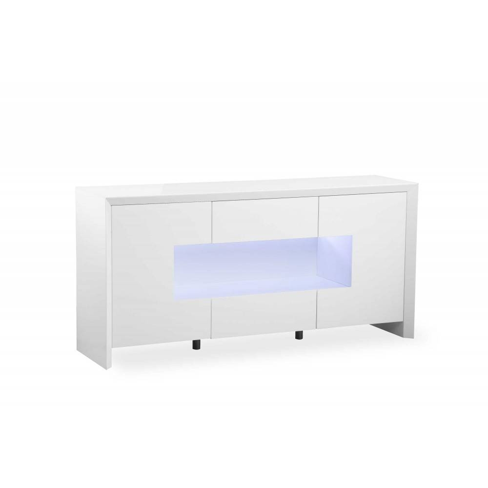 Soho White Gloss Led Display Sideboard – Nicholas John Interiors Inside White Glass Sideboard (Photo 1 of 20)