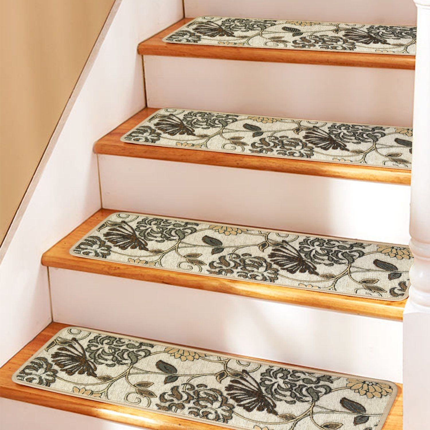 Soloom Carpet Stair Treads Non Slip Set Of 13 Indoor Skid With Bullnose Stair Tread Rugs (View 14 of 20)