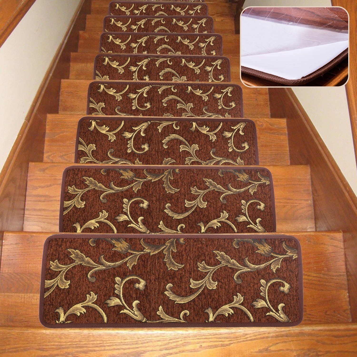 Soloom Non Slip Stair Treads Carpet Indoor Set Of 13 Blended With Regard To Carpet Stair Treads Set Of  (View 16 of 20)