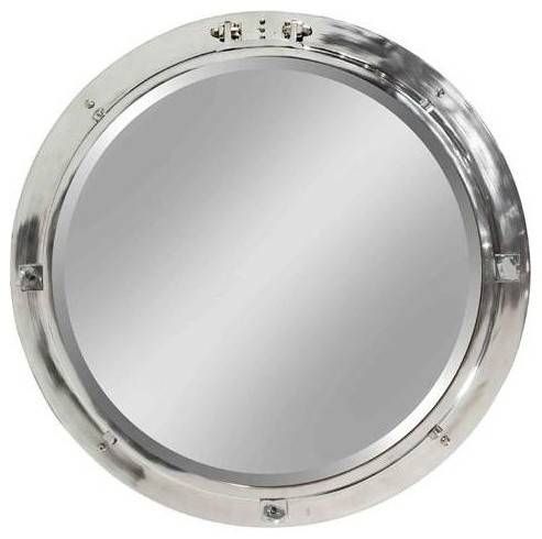 Stein World Bonavista 30 Inch Round Nautical Wall Mirror In Polish Throughout Chrome Porthole Mirrors (View 7 of 20)
