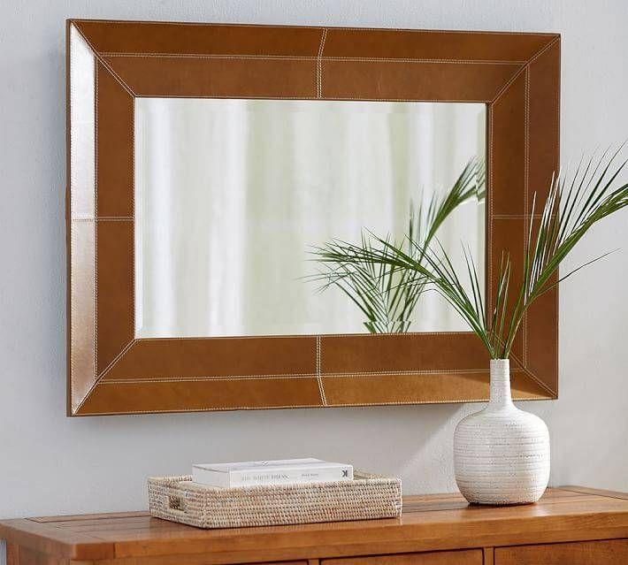 Stitched Leather Mirror | Pottery Barn Throughout Leather Mirrors (Photo 8 of 20)