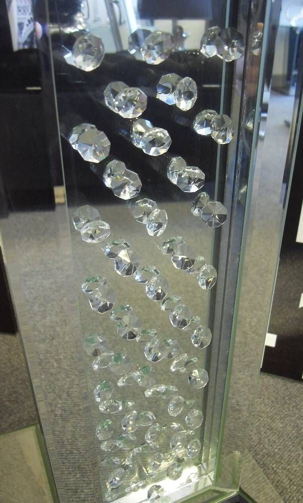Stunning Mirrored And Crystal Pedestal, Mirrored Crystal Lamp In Mirrors With Crystals (Photo 30 of 30)