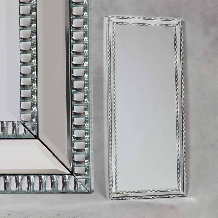Tall Venetian Pearled Style Edge Glass Wall Mirror 160x70cm Tall With Regard To Tall Venetian Mirrors (View 11 of 20)