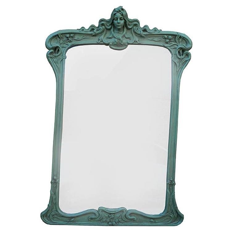 Tall Wood And Plaster Art Nouveau Mirror At 1stdibs Inside Art Nouveau Mirrors (View 13 of 20)