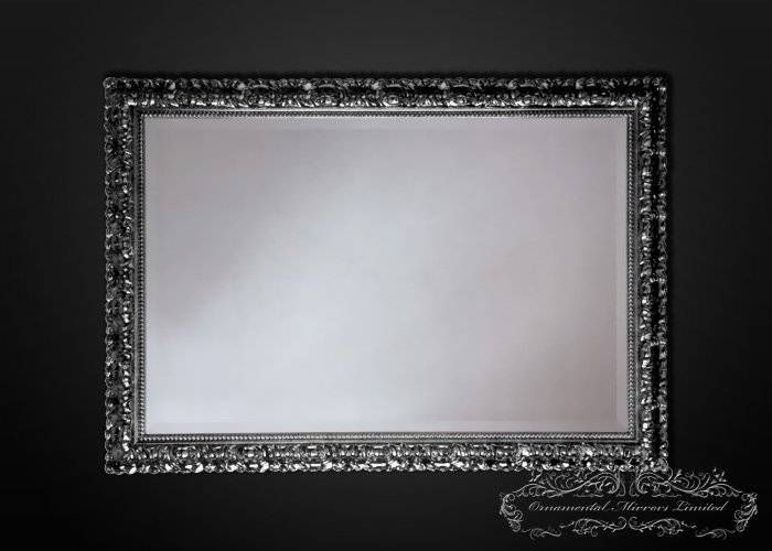 Temptation Rectangular Silver Wall Mirrors With Black Accent From With Silver Rectangular Mirrors (View 8 of 20)
