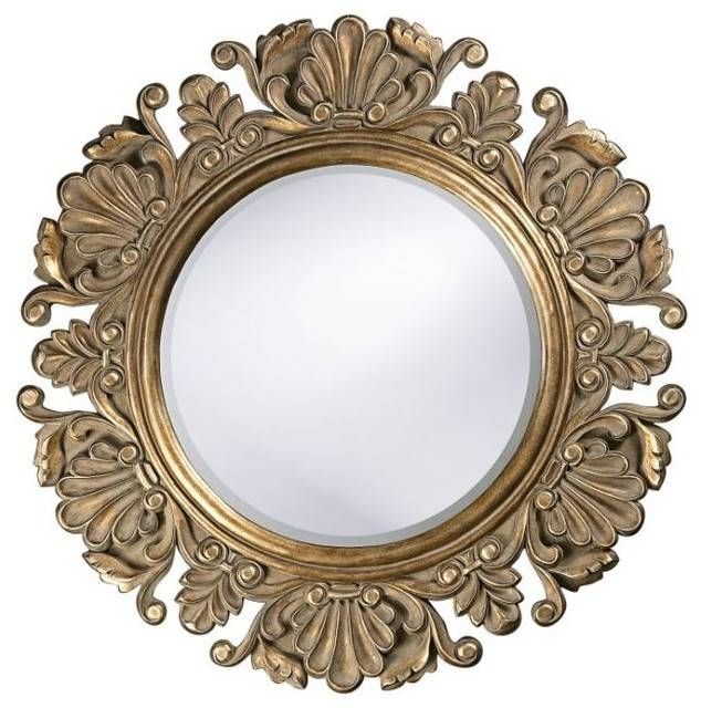 Traditional Wall Mirrors, Antique Blue Mirror Blue Antiqued Mirror Intended For Ornate Round Mirrors (View 6 of 20)