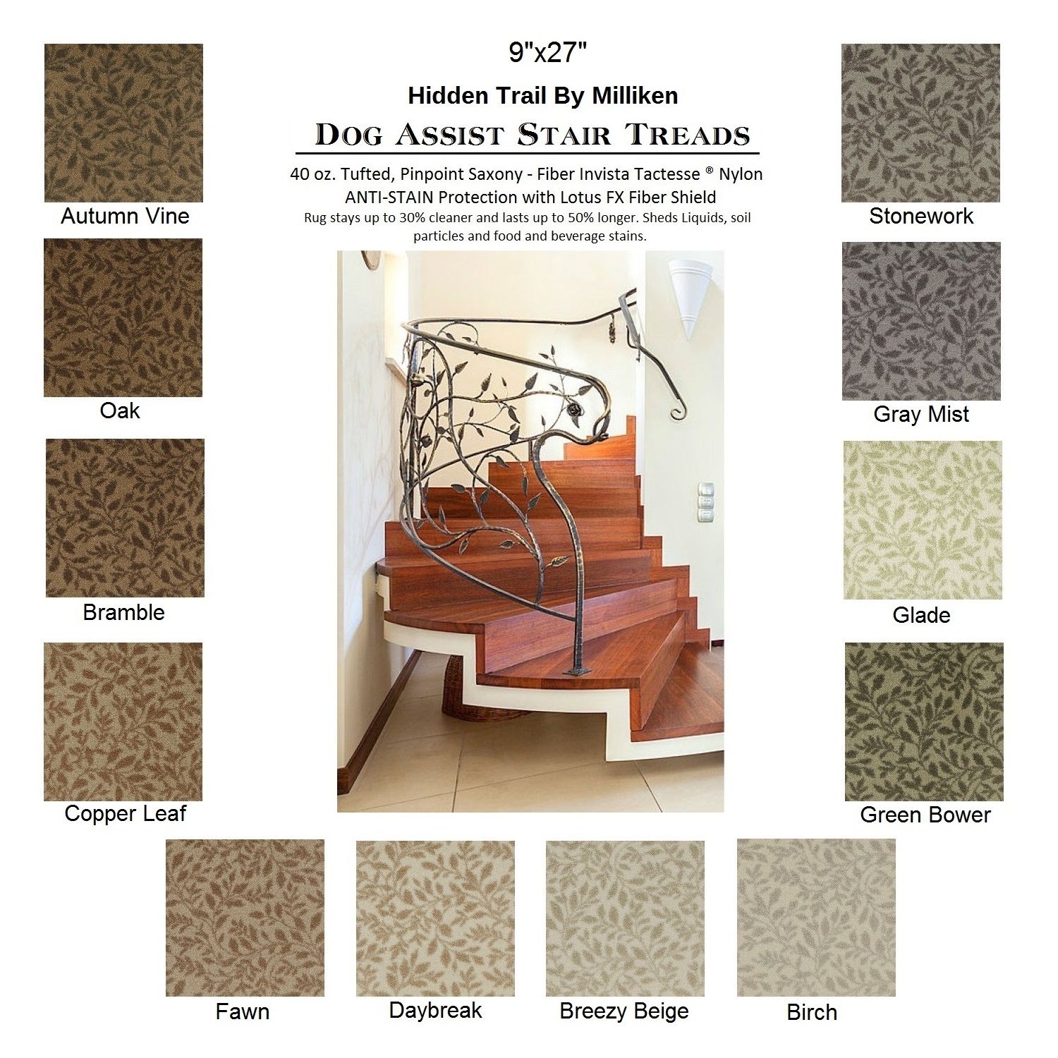Trail Ii Dog Assist Carpet Stair Treads With Regard To Stair Tread Rugs For Dogs (View 11 of 20)