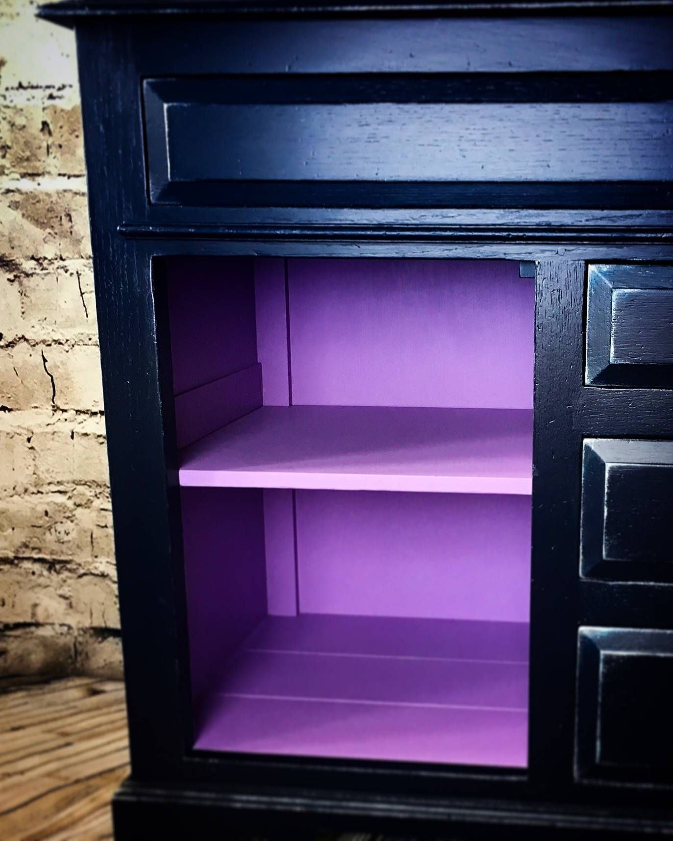 Tudor Oak Navy Purple And Silver Sideboard – Studio27 Regarding Purple Sideboard (View 4 of 20)