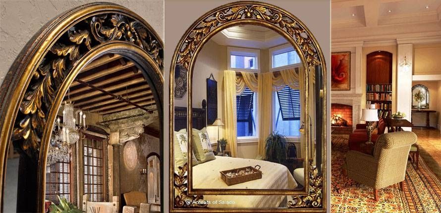 Tuscan Old World Style Mirrors Gold Arch Mirror Throughout Antique Arched Mirrors (View 15 of 20)