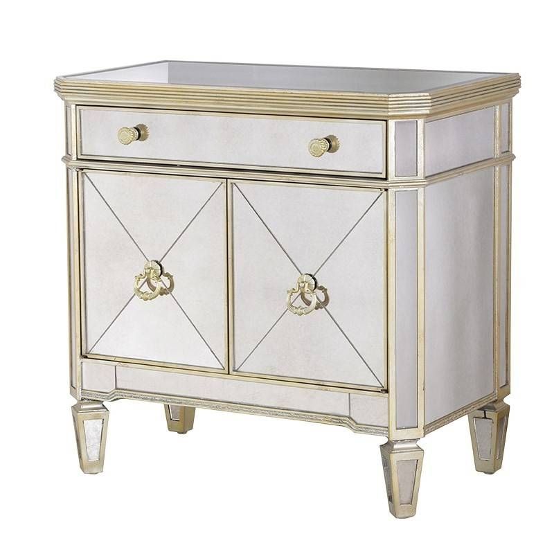 Venetian Aged Large Mirrored Sideboard – Crown French Furniture With Regard To Venetian Sideboard Mirrors (Photo 16 of 20)