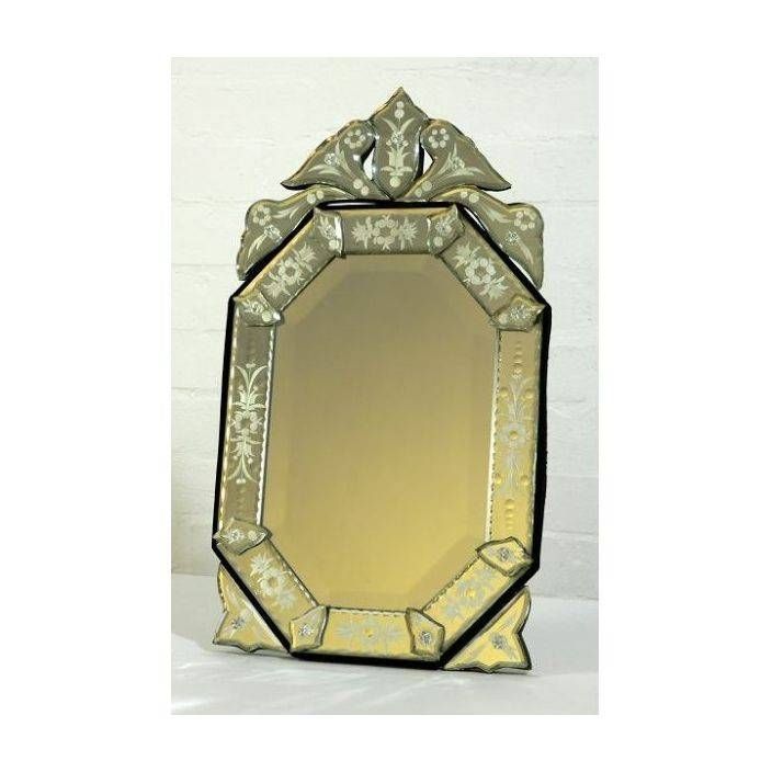 Venetian Black Trim Table Mirror | Homesdirect365 Silver Finish For Venetian Table Mirrors (Photo 13 of 20)