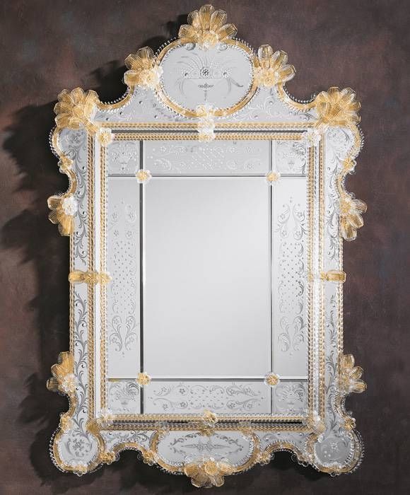 Venetian Mirror And Large Venetian Mirror Pertaining To Antique Venetian Glass Mirrors (View 4 of 20)
