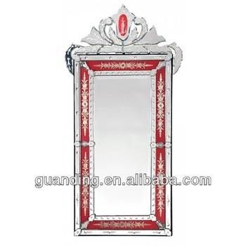 Venetian Mirror With Crown And Etching – Red – Buy Antique Inside Red Mirrors (Photo 20 of 20)