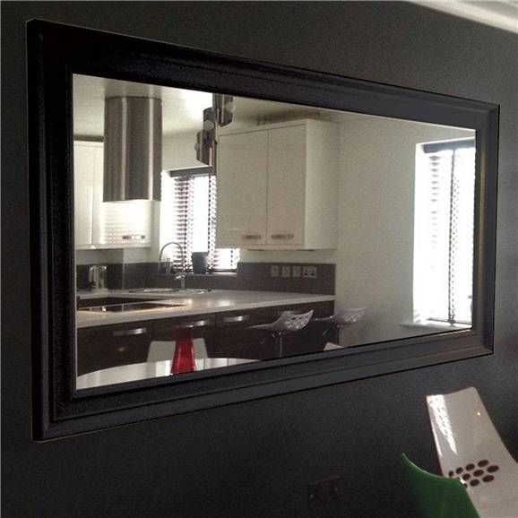 Very Large Black Framed Wall Mirror 206cm X 145cm | Large Mirrors Throughout Large Black Mirrors (Photo 19 of 30)