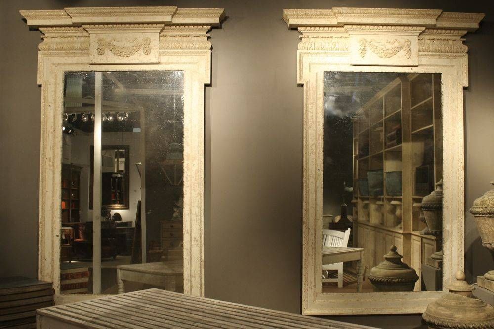 Very Large Pair Painted Pine George Ii Mirrors – Decorative Collective With Very Large Mirrors (Photo 8 of 30)