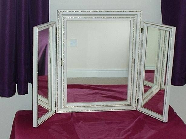 Vintage 3 Way Swivel Free Standing Dressing Table Mirror Pertaining To Free Standing Mirrors For Dressing Table (Photo 24 of 30)