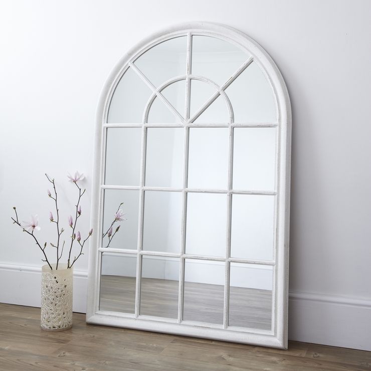 White Arched Window Wall Mirror | Mirrors With Large Arched Window Mirrors (Photo 14 of 30)