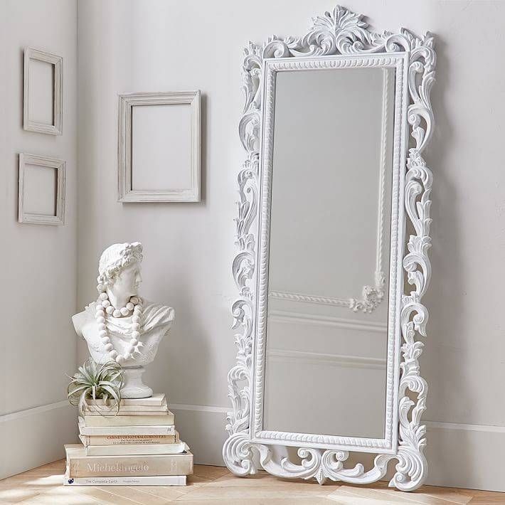 White Baroque Leaner Mirror – Look 4 Less And Steals And Deals. Inside Ornate Leaner Mirrors (Photo 5 of 30)