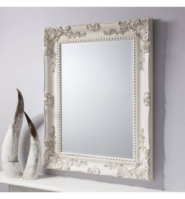 Winslet Baroque Shabby Chic Antique White Vintage Style Wall Mirror With Regard To Antique Style Wall Mirrors (Photo 1 of 20)