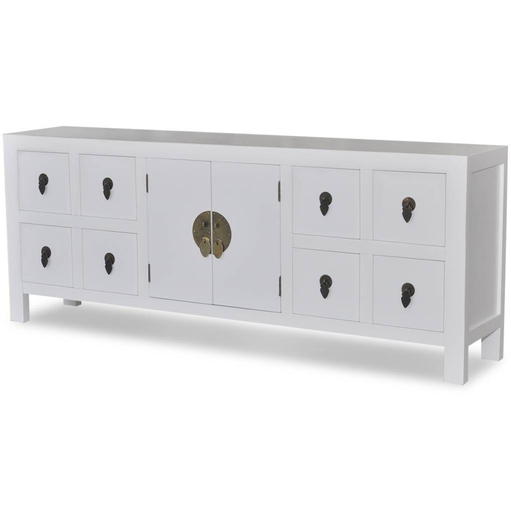 Wooden Asian Sideboard Tv Cabinet 8 Drawers And 2 Doors | Vidaxl Within Asian Sideboards (View 13 of 20)