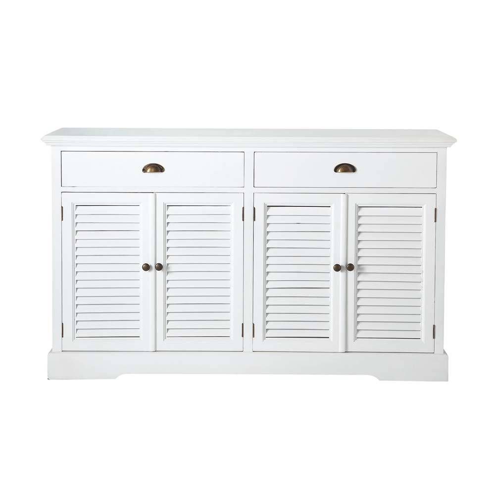 Wooden Sideboard In White W 150cm Barbade | Maisons Du Monde Within White Wooden Sideboards (Photo 2 of 20)