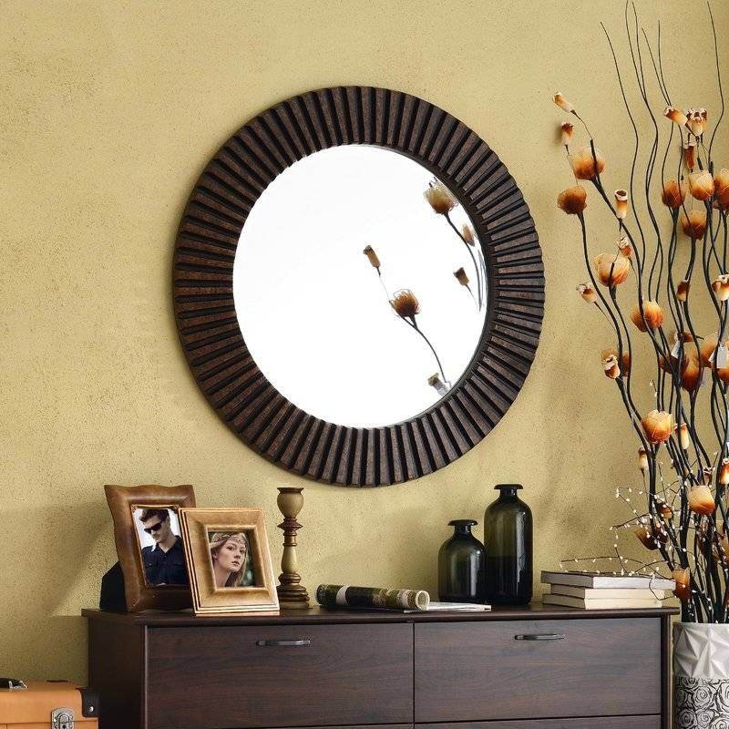 World Menagerie Round Bronze Wall Mirror & Reviews | Wayfair Intended For Bronze Wall Mirrors (Photo 5 of 20)