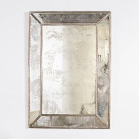 Worlds Away Dion Silver Leafed Rectangular Antiqued Mirror Regarding Antiqued Mirrors (Photo 9 of 20)