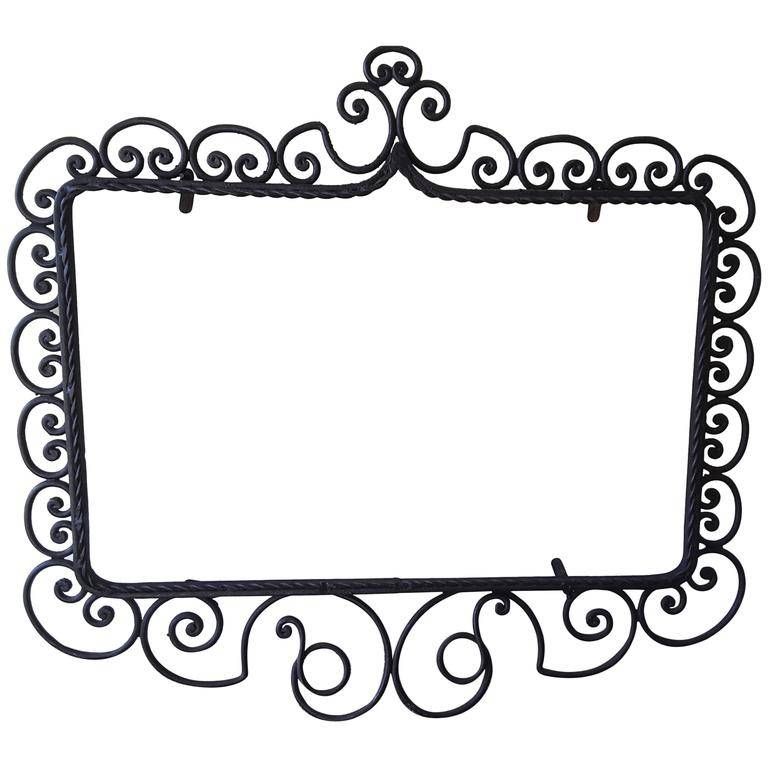 Wrought Iron Mirror/picture Frame, Hand Forged, Late Victorian With Regard To Black Victorian Style Mirrors (View 29 of 30)