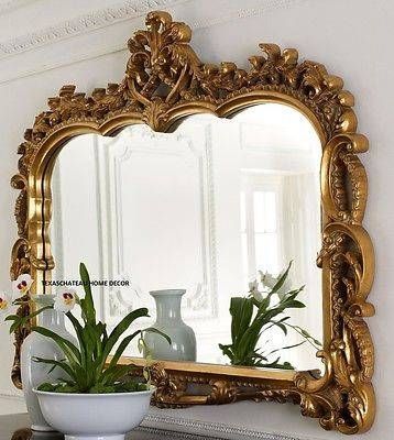 Xl Large French Antique Style ~ Ornate Arched Gold Scroll Wall Within Antique Style Wall Mirrors (View 2 of 20)