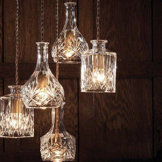 233 Best Very Cool Diy Light Fixtures! Images On Pinterest Intended For Wine Pendant Lights (Photo 8 of 15)