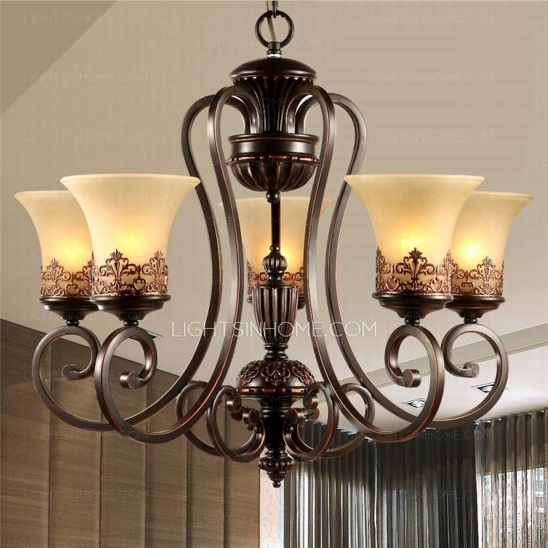 5 Light Cheap Chandeliers For Kitchen Wrought Iron Material With Wrought Iron Kitchen Lighting (Photo 8 of 15)