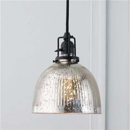 Adorable Glass Pendant Light Shades Ribbed Dome Mercury Glass With Mercury Glass Globes Pendant Lights (Photo 1 of 15)