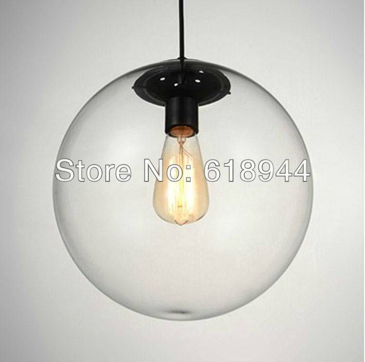 Aliexpress : Buy Hot Selling 25 Cm Clear Glass Ball Pendant Throughout Clear Glass Ball Pendant Lights (Photo 10 of 15)