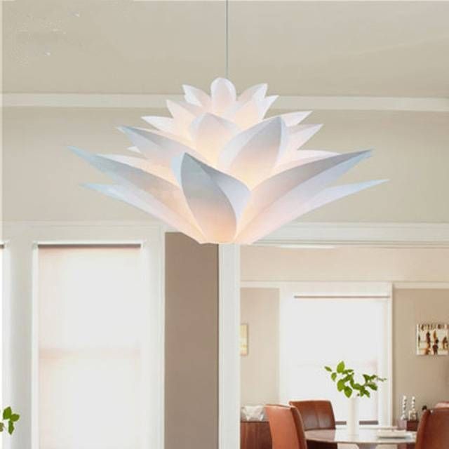Aliexpress : Buy Modern Lily Flowers Pendant Lights Kitchen Intended For White Flower Pendant Lights (Photo 15 of 15)
